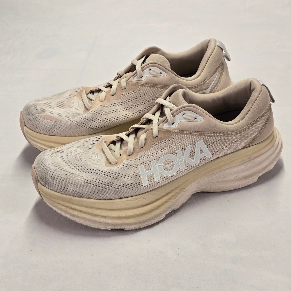 Hoka One One Bondi 8 Women's Running Shoes Sneakers Beige‎ Size 11B 1127952